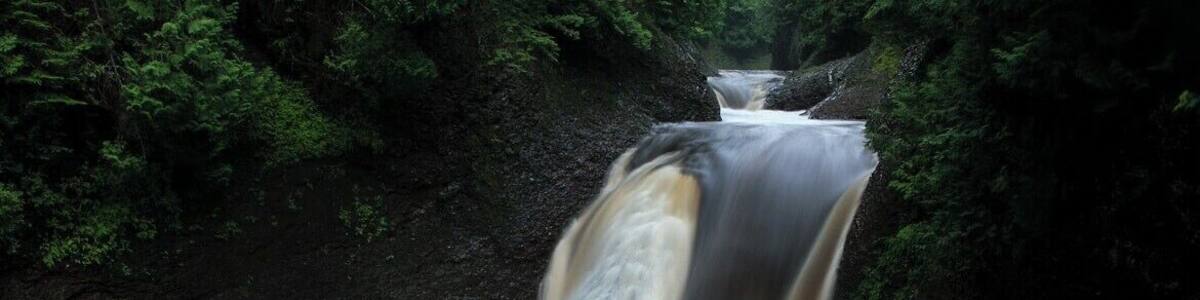 Short Hike in Michigan's UP to find this great waterfall. #River