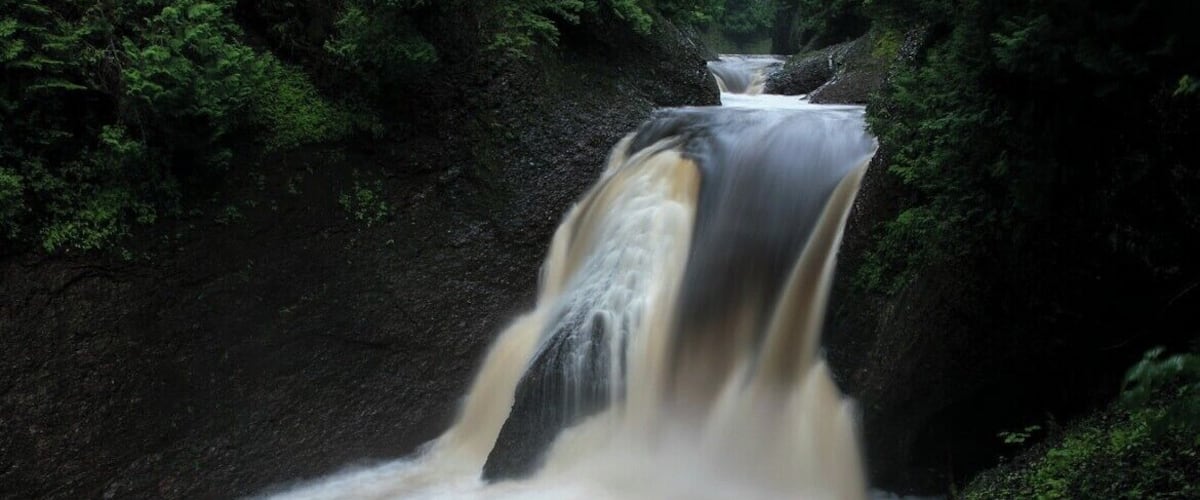 Short Hike in Michigan's UP to find this great waterfall. #River