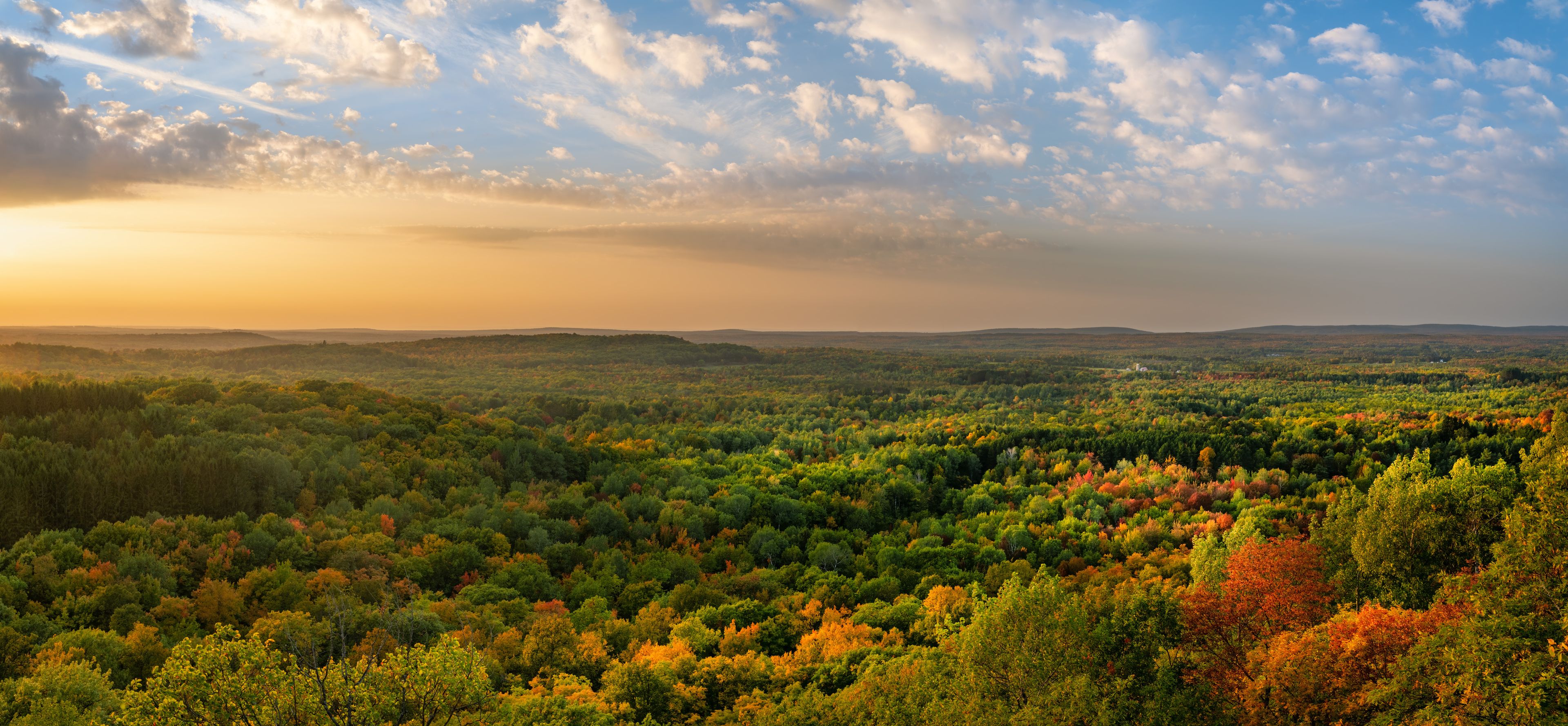 Beautiful autumn sunset from Mount Zion Park in Ironwood Michigan - Upper Peninsula