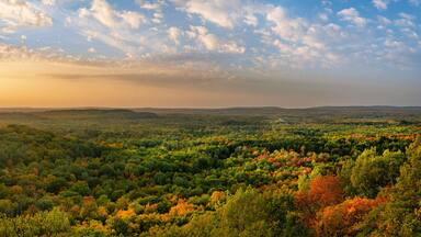 Beautiful autumn sunset from Mount Zion Park in Ironwood Michigan - Upper Peninsula