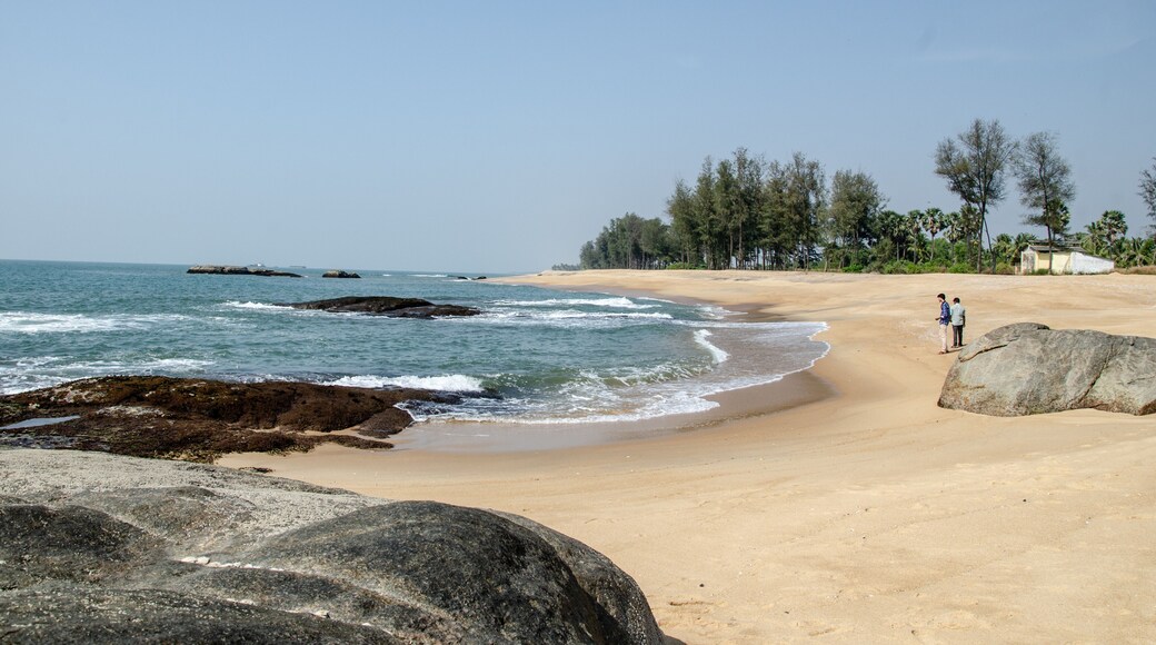 Beautiful scene of the rocky beach of Someshwar, Mangalore, Karnataka, India