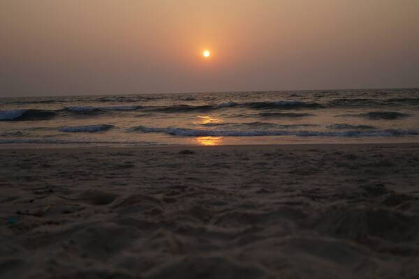 Sunset view at Panambur Beach Karnataka.