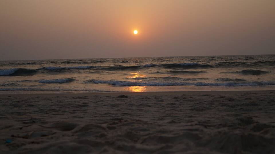 Sunset view at Panambur Beach Karnataka.