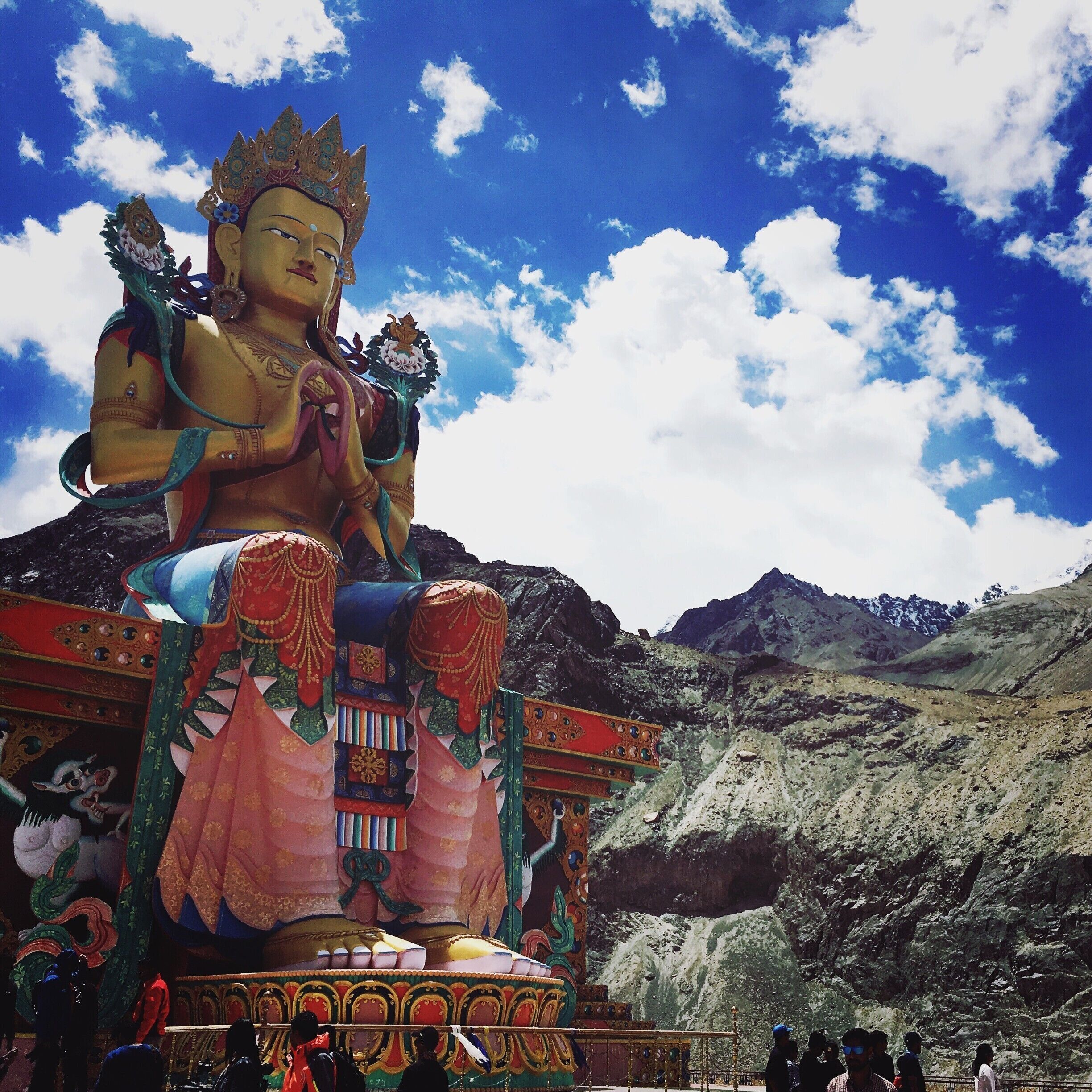 Diskit Monastery also known as Deskit Gompa or Diskit Gompa is the oldest and largest Buddhist monastery (gompa) in the Nubra Valley of Ladakh, northern India. It was made to pray Gompa after Leh was hit by a deadly flood which destroyed a lot of villages. The local ruler assisted a Gelugpa order advocate to build the monastery at Diskit and deify the idol of Tsong Khapa, the founder of the Gelugpa sect, in the monastery.