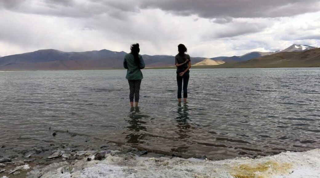 Tso Kar is a salt lake in the Changthang plateau, Eastern Ladakh. Although the water is desperately freezing in summer at 15200ft above sea level, the white salt deposits around the shore offer a natural scrub for your travelling feet!
Changpa (name for people of the Changthang plateau means 'northeners' in Tibetan) are nomadic pastoralists who inhabit the area