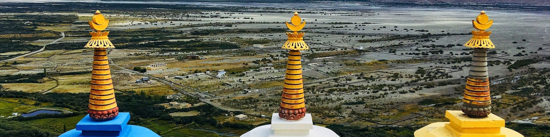 Majestic view of green desert from one of the oldest and highest monastery ! Diskit Monastery Nubra Valley India #lifeatexpediagroup #mountains# monastery#leh#ladakh#nubravalley#india