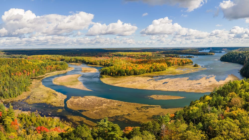 Autumn colors in the Huron Manistee National Forests along the Ausable River