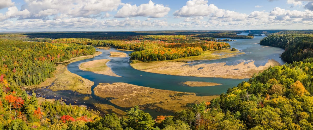 Autumn colors in the Huron Manistee National Forests along the Ausable River