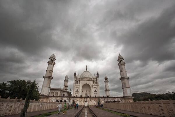 This wonderful monument is commonly known as the "Mini Taj Mahal". It is located in Aurangabad, Maharashtra, the tourism capital of the state. It is not as large of a complex as the Taj Mahal, but it will certainly be less crowded as well.