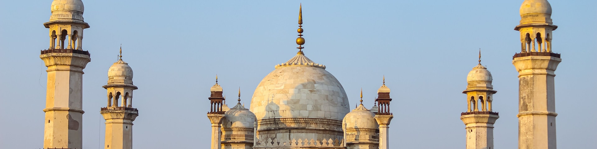View of Bibi Ka Maqbara; a tomb with tall minars, located in Aurangabad, Maharashtra, India