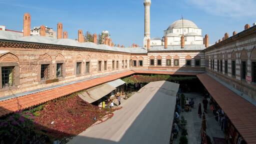 Turkey Izmir quarter Konak former caravansary caravanserai now bazaar inner courtyard