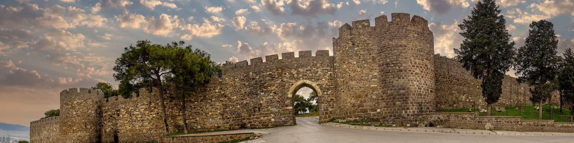 View of Kadifekale Castle in Izmir, Türkiye.