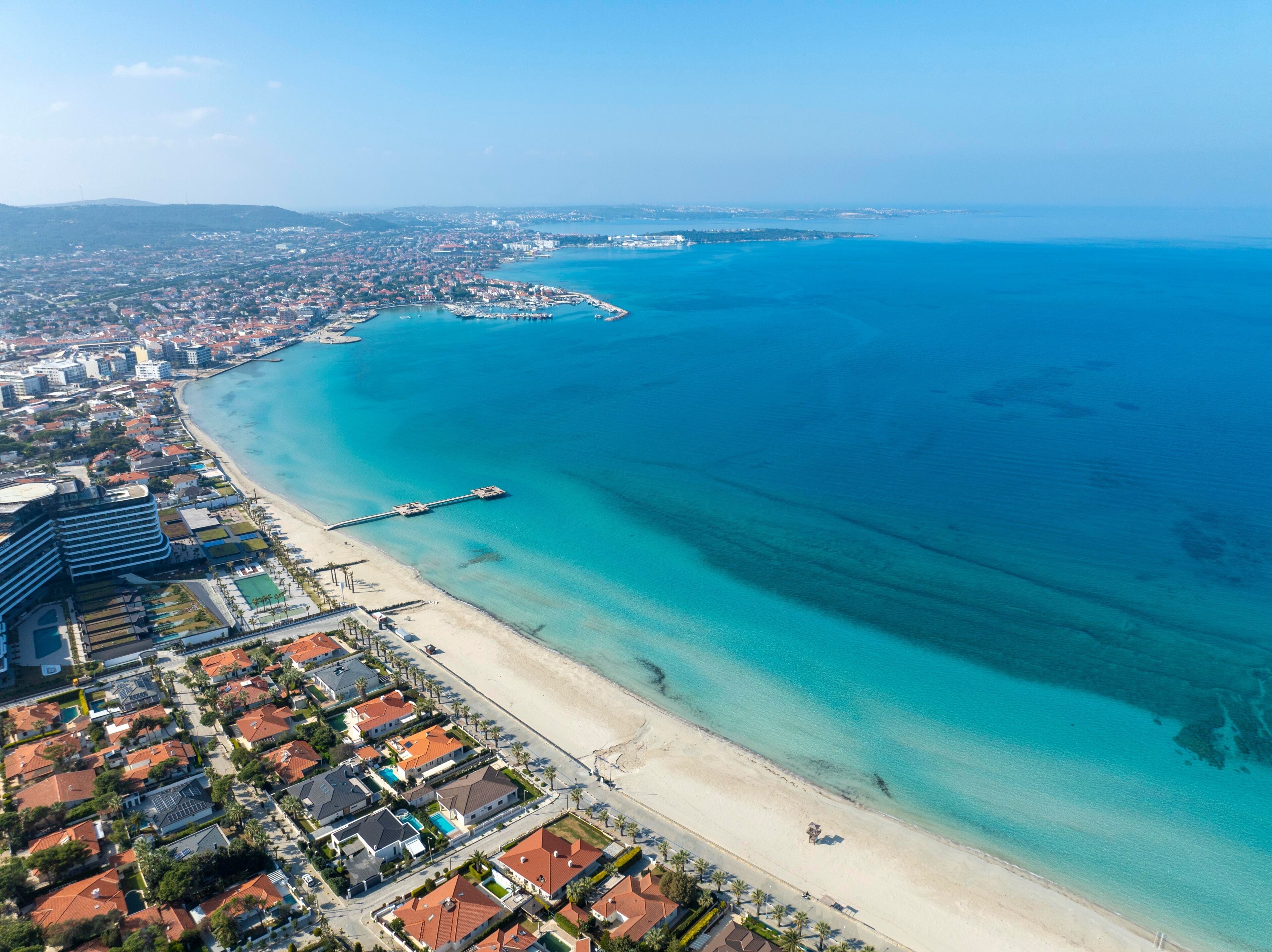 Izmir Cesme Turkey, February 20, 2024,  Ilica is a popular tourism center - Swissotel