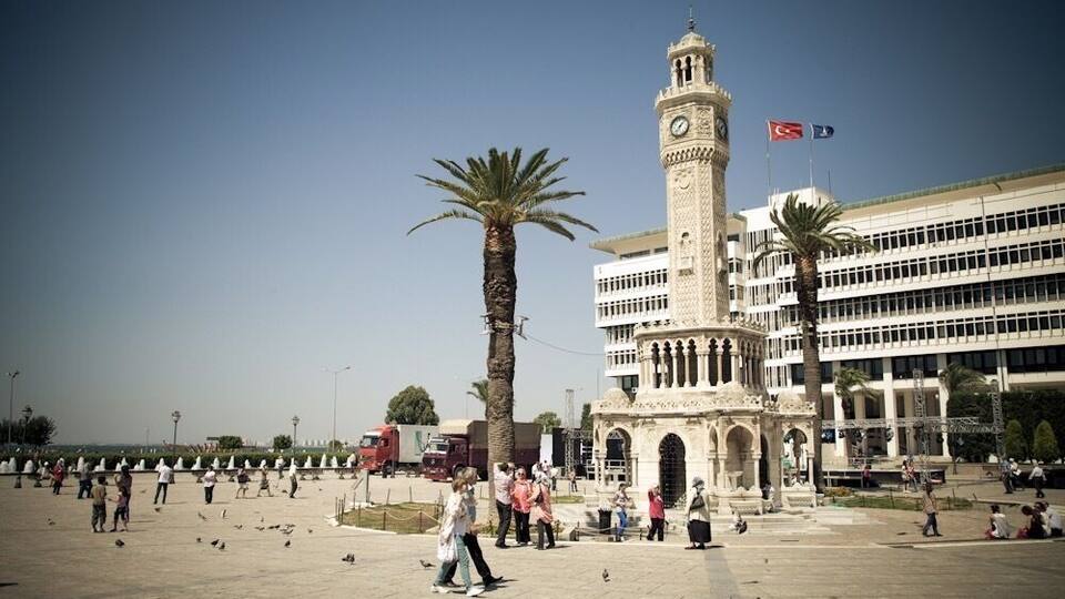 Old clock tower in Izmir.