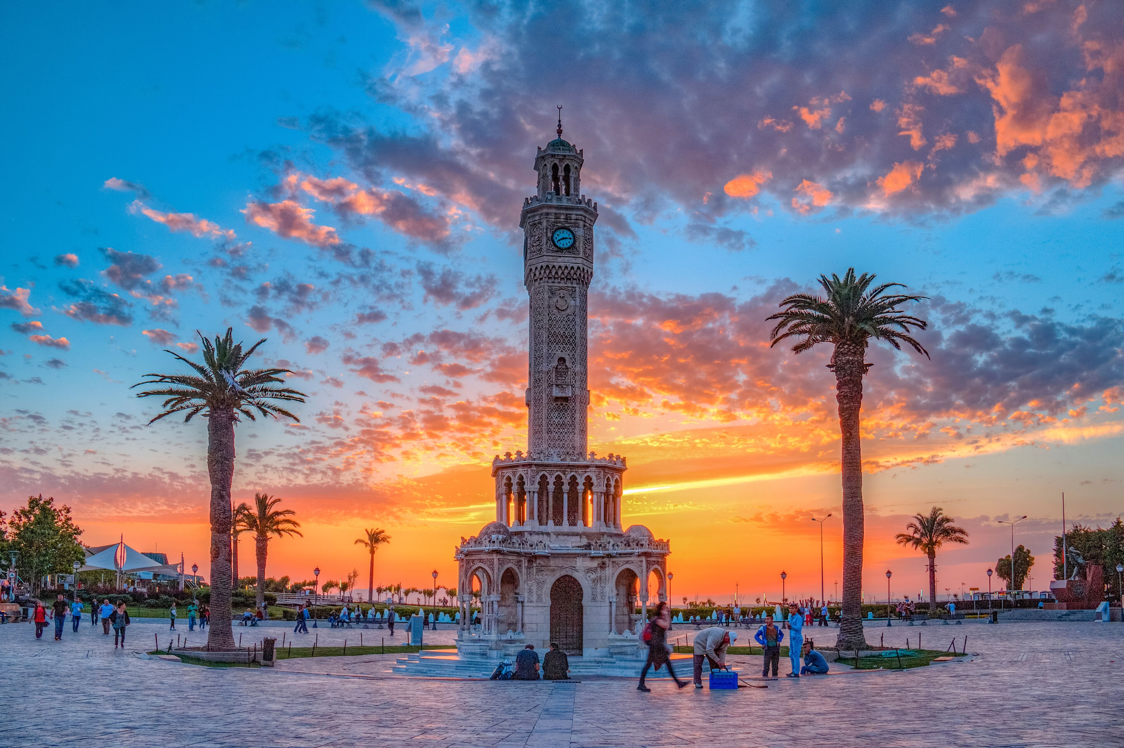 Clock tower, on Konak Square in Izmir, Turkey ,