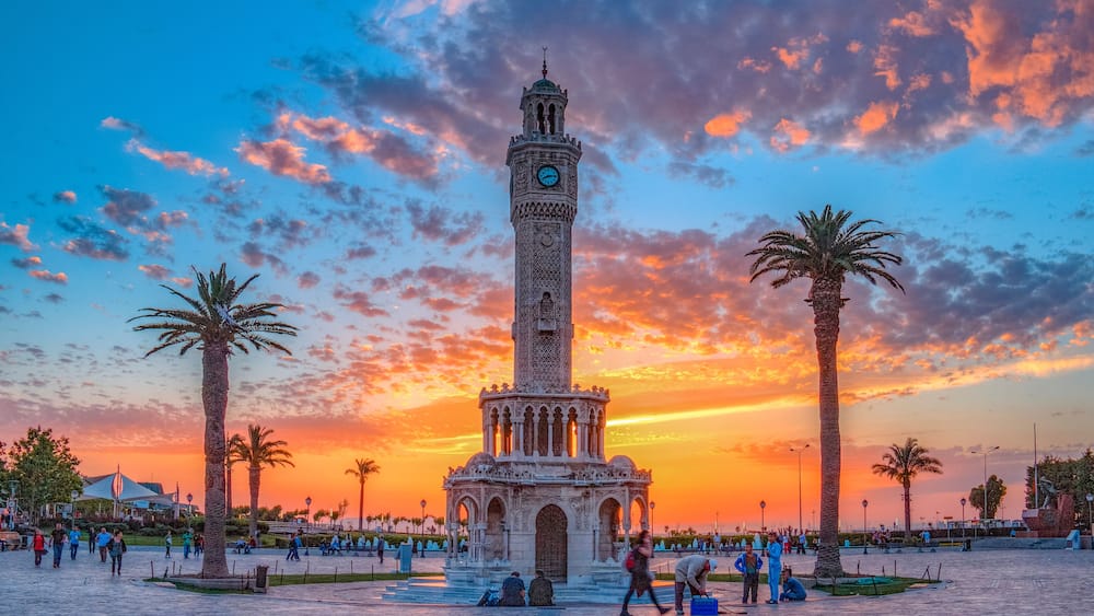 Clock tower, on Konak Square in Izmir, Turkey ,