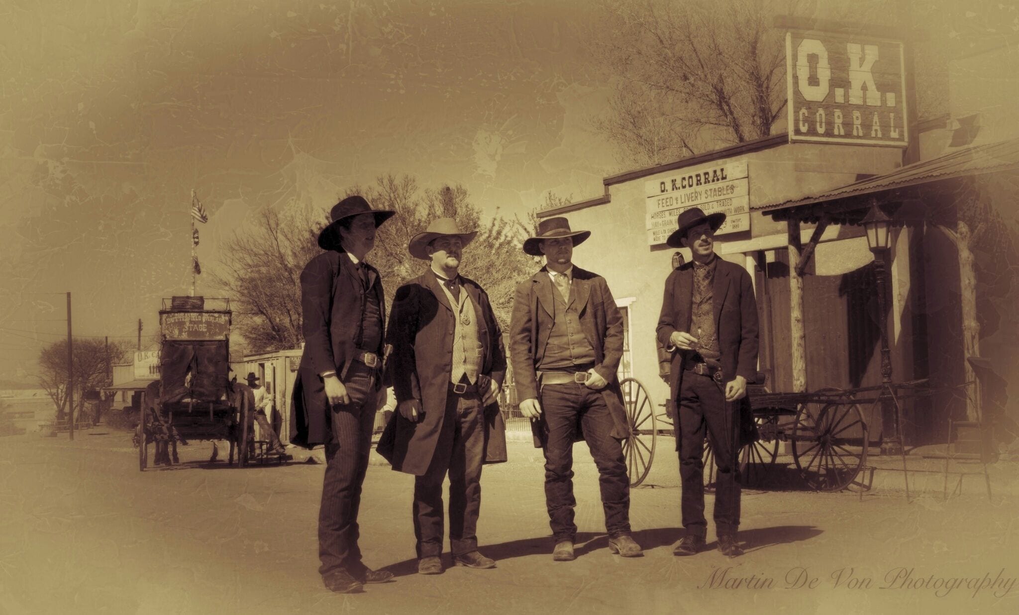 On October 26, 1881 around 3 p.m., the Earps and Holliday spotted the five members of the Clanton-McLaury gang in a vacant lot behind the OK Corral, at the end of Fremont Street. The famous gunfight that ensued lasted all of 30 seconds, and around 30 shots were fired. Though it’s still debated who fired the first shot, most reports say that the shootout began when Virgil Earp pulled out his revolver and shot Billy Clanton point-blank in the chest, while Doc Holliday fired a shotgun blast at Tom McLaury’s chest. Though Wyatt Earp wounded Frank McLaury with a shot in the stomach, Frank managed to get off a few shots before collapsing, as did Billy Clanton. When the dust cleared, Billy Clanton and the McLaury brothers were dead, and Virgil and Morgan Earp and Doc Holliday were wounded. Ike Clanton and Claiborne had run for the hills.

Sheriff John Behan of Cochise County, who witnessed the shootout, charged the Earps and Holliday with murder. A month later, however, a Tombstone judge found the men not guilty, ruling that they were “fully justified in committing these homicides.” Even though this place is a bit touristy, if you enjoy history and the stories of the "wild west" I truly encourage you to visit! 