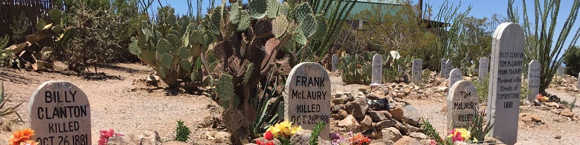 Rhe final resting place of the Clanton brothers, killed by Doc Holliday and the Earps at the O.K. Corral