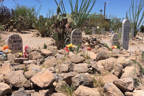 Rhe final resting place of the Clanton brothers, killed by Doc Holliday and the Earps at the O.K. Corral