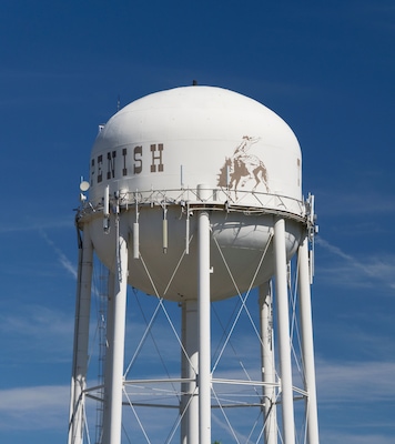 Water tower in the city of Toppenish in the Yakima Valley of Central Washington State