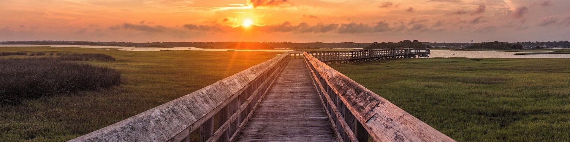The Kenneth L Batts park has a new walkway on the island that extends across the marsh and to the intracoastal waterway. It is a perfect place to walk out and see the sunset.