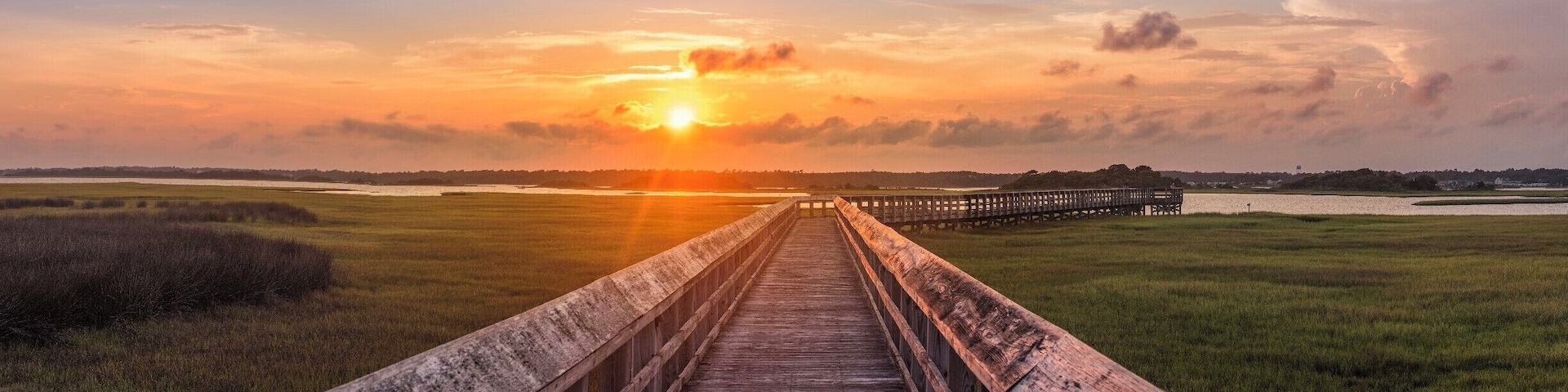 The Kenneth L Batts park has a new walkway on the island that extends across the marsh and to the intracoastal waterway. It is a perfect place to walk out and see the sunset.