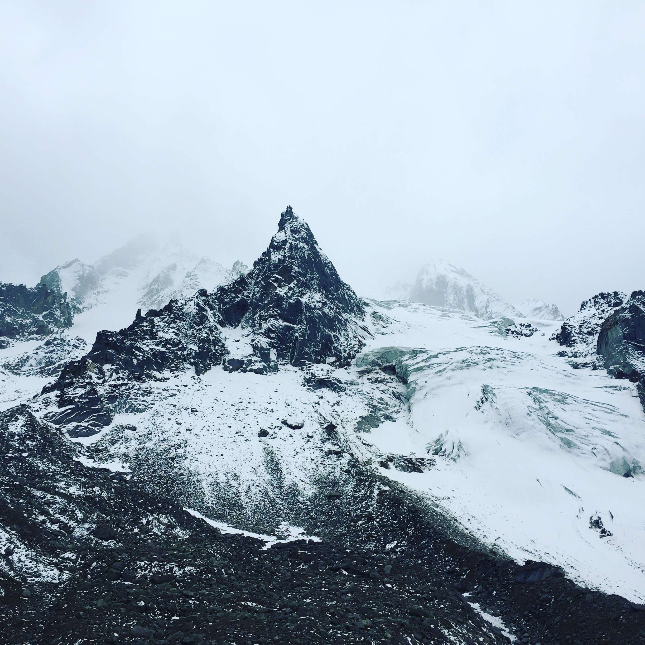 Hampta pass trek. View from top of Hampta Pass