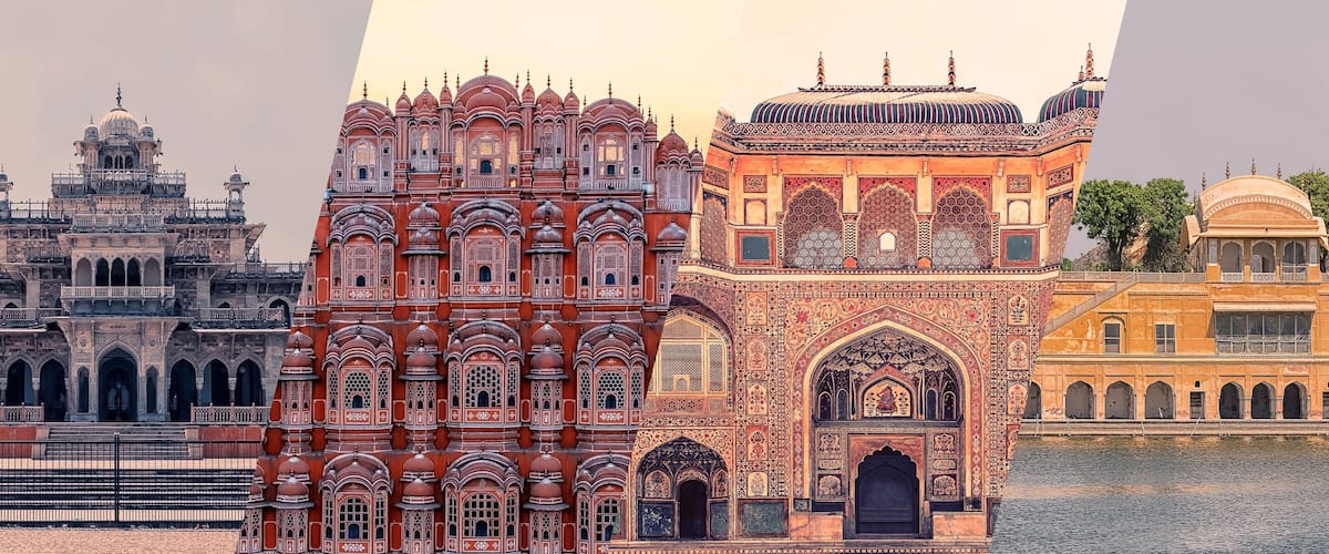 A historic building with intricate architectural details, including domes and arches.