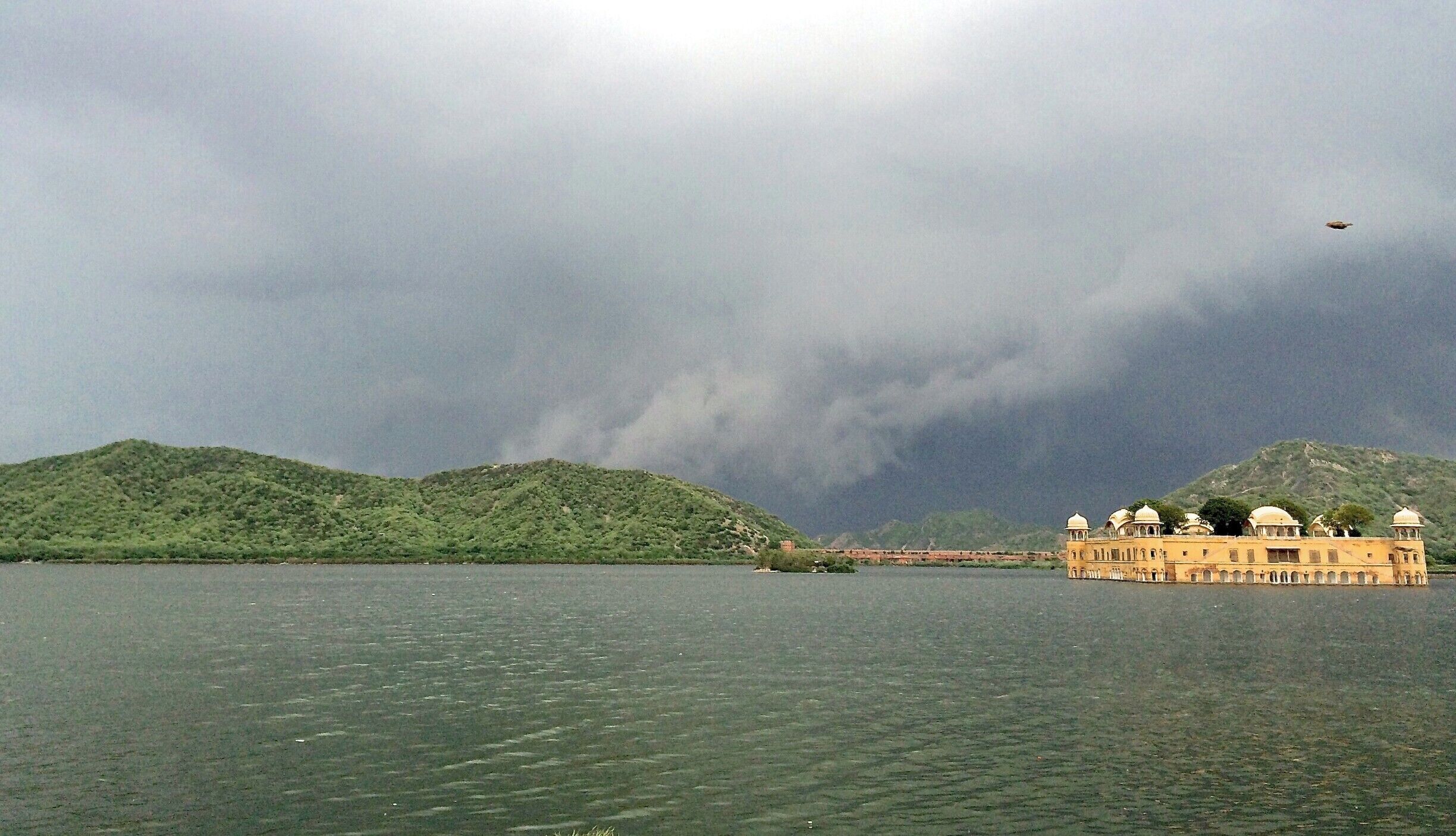 Lake Palace & pending storm. Jaipur, India.