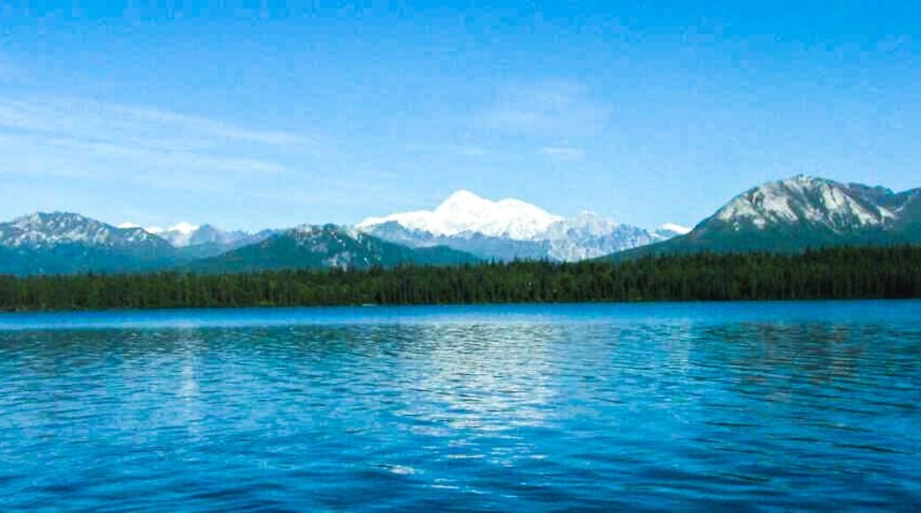 #adventure This park is an amazing adventure. In order to get this view of Mount McKinley you have to take a canoe across the ice cold lake in the park. You are rewarded with this incredible view! Make sure it's a clear day or you wont get this view!