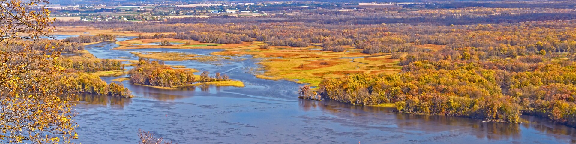 The Upper Mississippi Bayou in Fall Colors