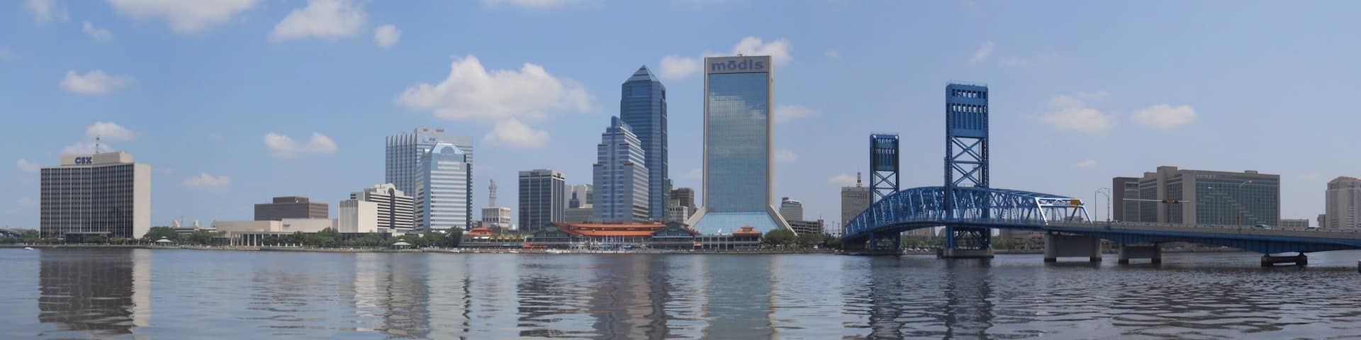 View of the Jacksonville skyline from across the St. John's River.