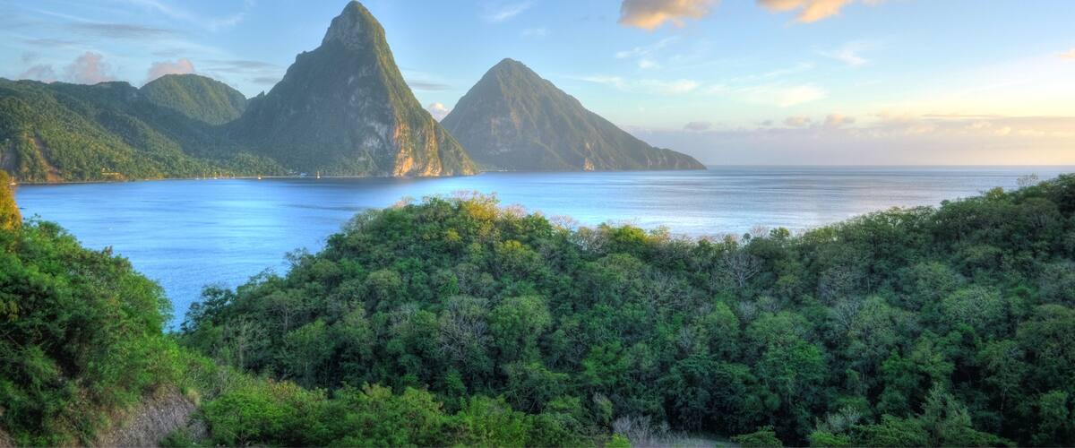 Panorama of Pitons at Saint Lucia, Caribbean, Shutterstock ID 134456765, Purchase Order: -