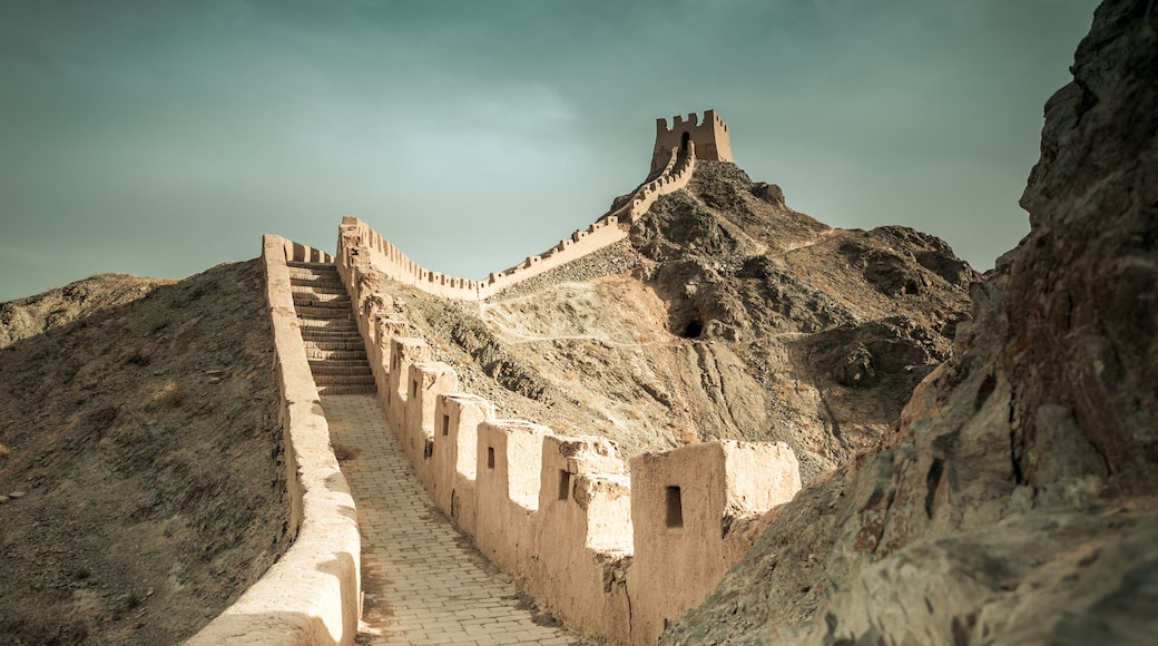 Jiayuguan Great Wall of Ming Dynasty, Gansu China.