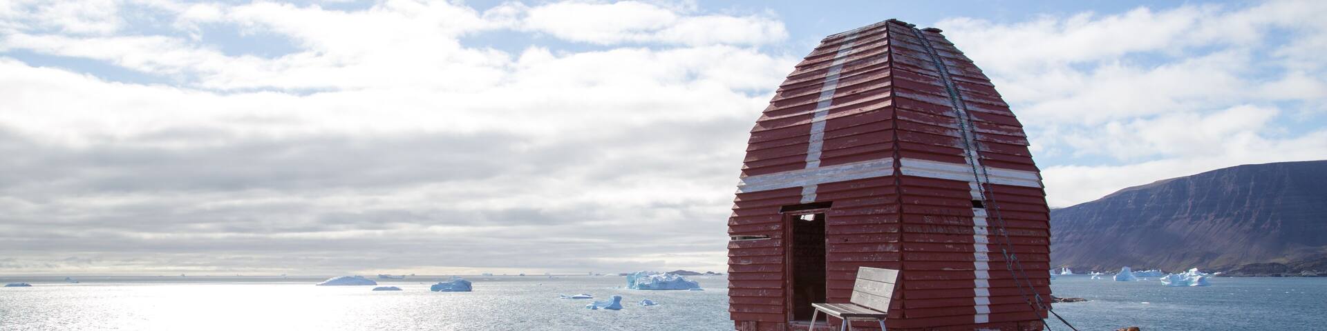 Whale watching tower in Qeqertarsuaq, Greenland