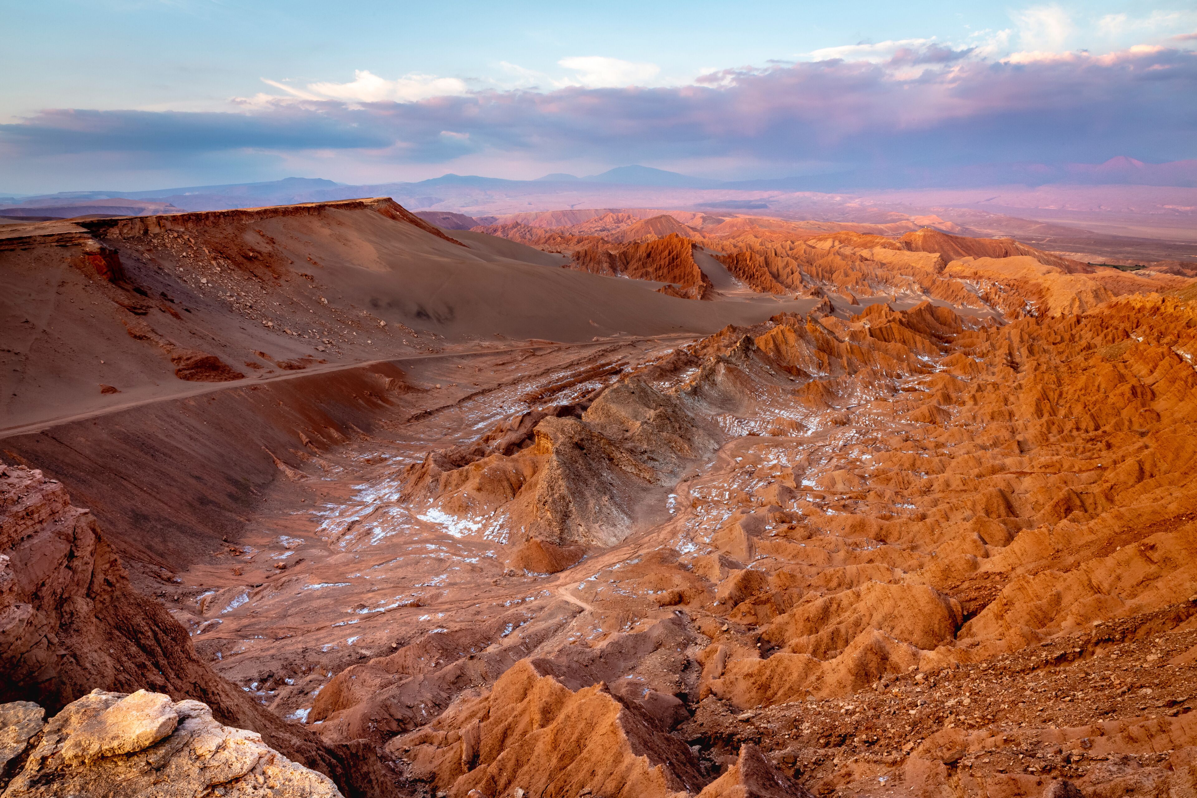 Moon Valley, Valle de la Luna at sunset, Atacama desert, Chile, South America