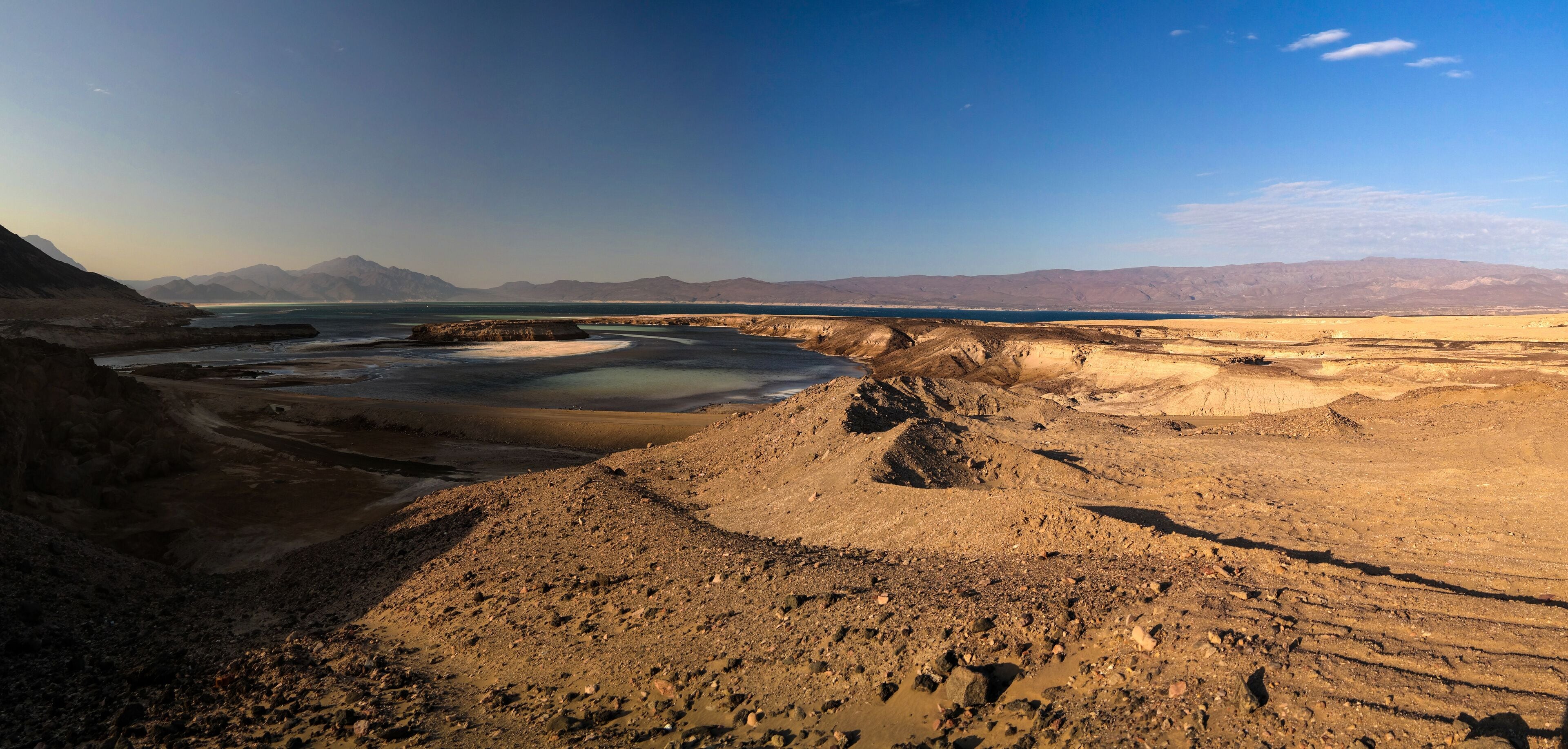 Panorama of Crater salt lake Assal, Djibouti