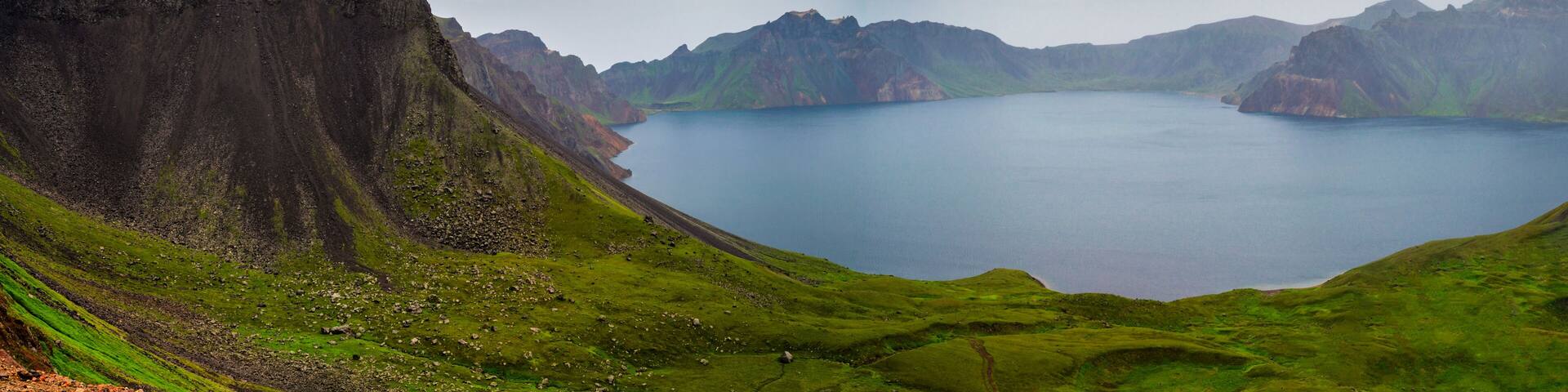 Tianhu lake in the Changbaishan (Paektu) mountain at Chinese-North Korean border