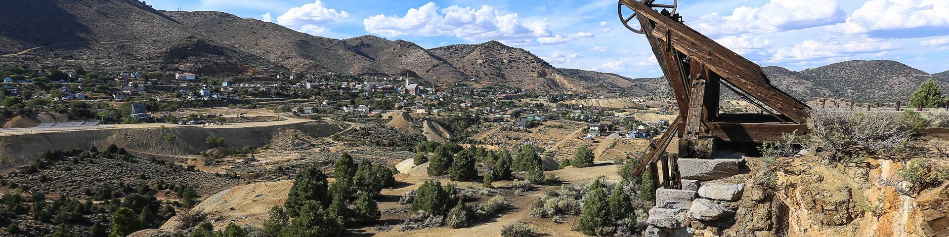 VIRGINIA CITY, NEVADA, UNITED STATES - May 18, 2018: Combination Mine headframe