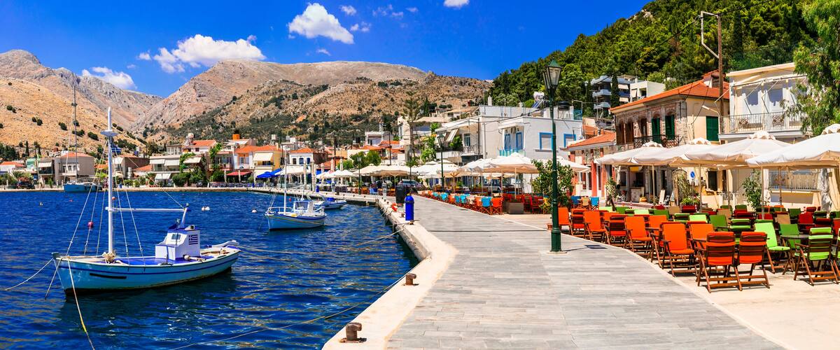 Idyllic traditional fishing villages of Greece - beautiful Lagkada in Chios island