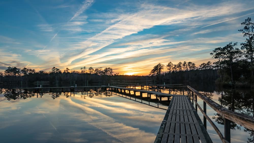 Sunset over a Creek in Eastern North Carolina
