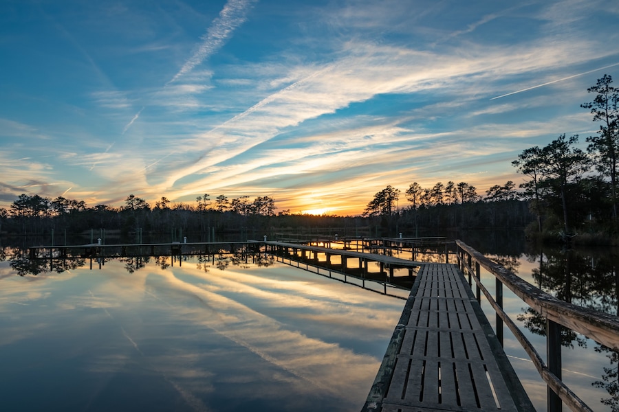 Sunset over a Creek in Eastern North Carolina