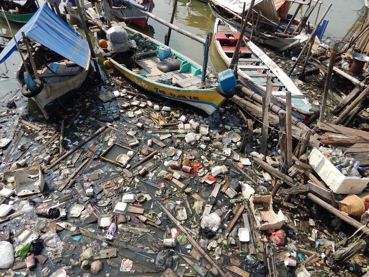 The river at Sunda Kelapa Fishing Village in Old Batavia, Jakarta, Indonesia. Yikes! 