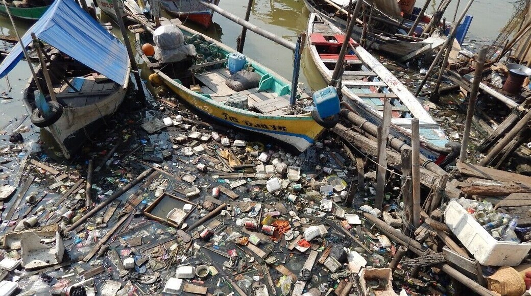 The river at Sunda Kelapa Fishing Village in Old Batavia, Jakarta, Indonesia. Yikes!
