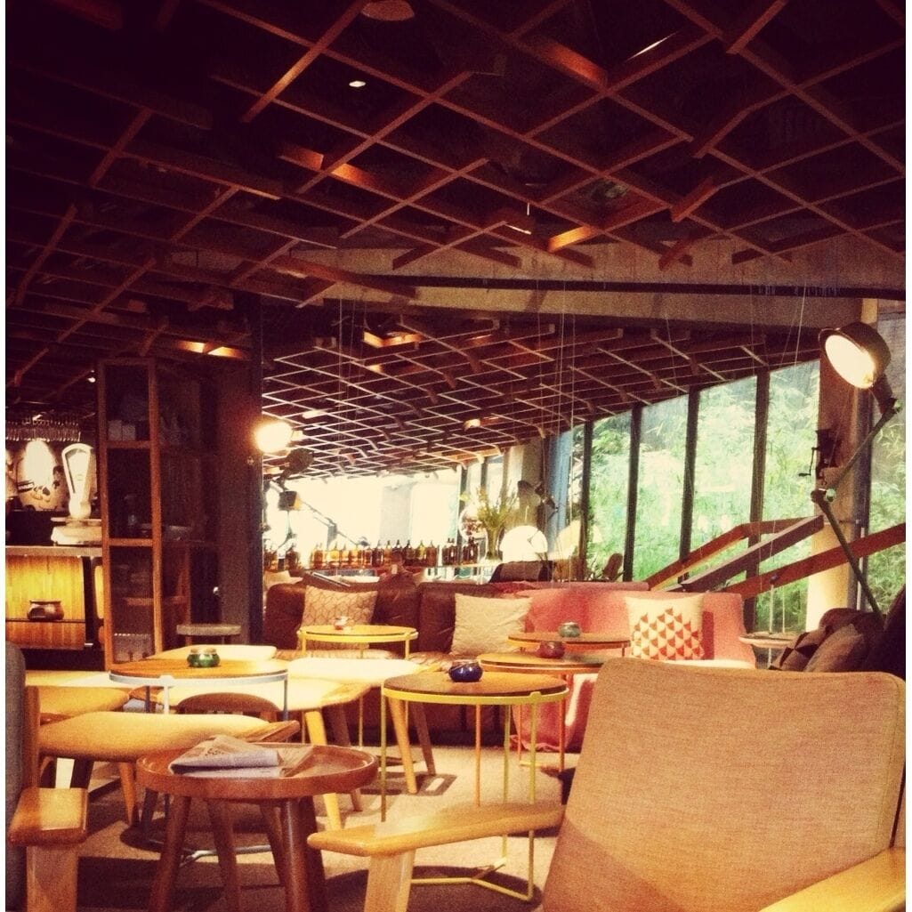 Comfortable furniture and warm ambience. 