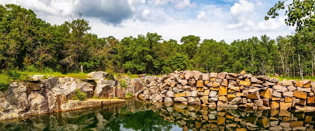 Scenic Rocky Pond at Quarry Park