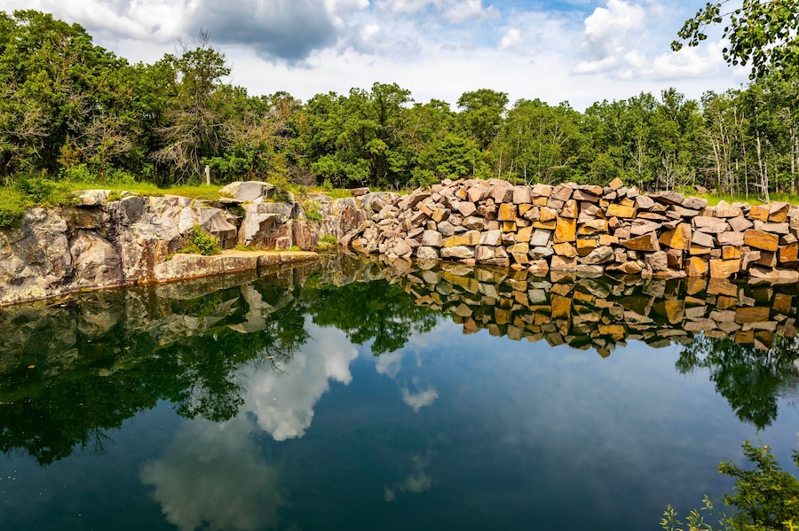Scenic Rocky Pond at Quarry Park