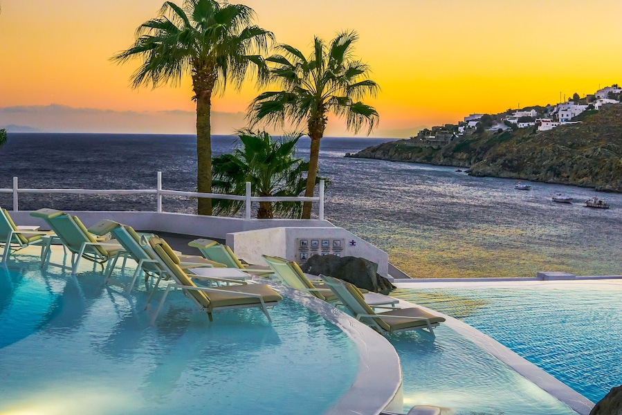 Sunset from mykonosblu grecotel