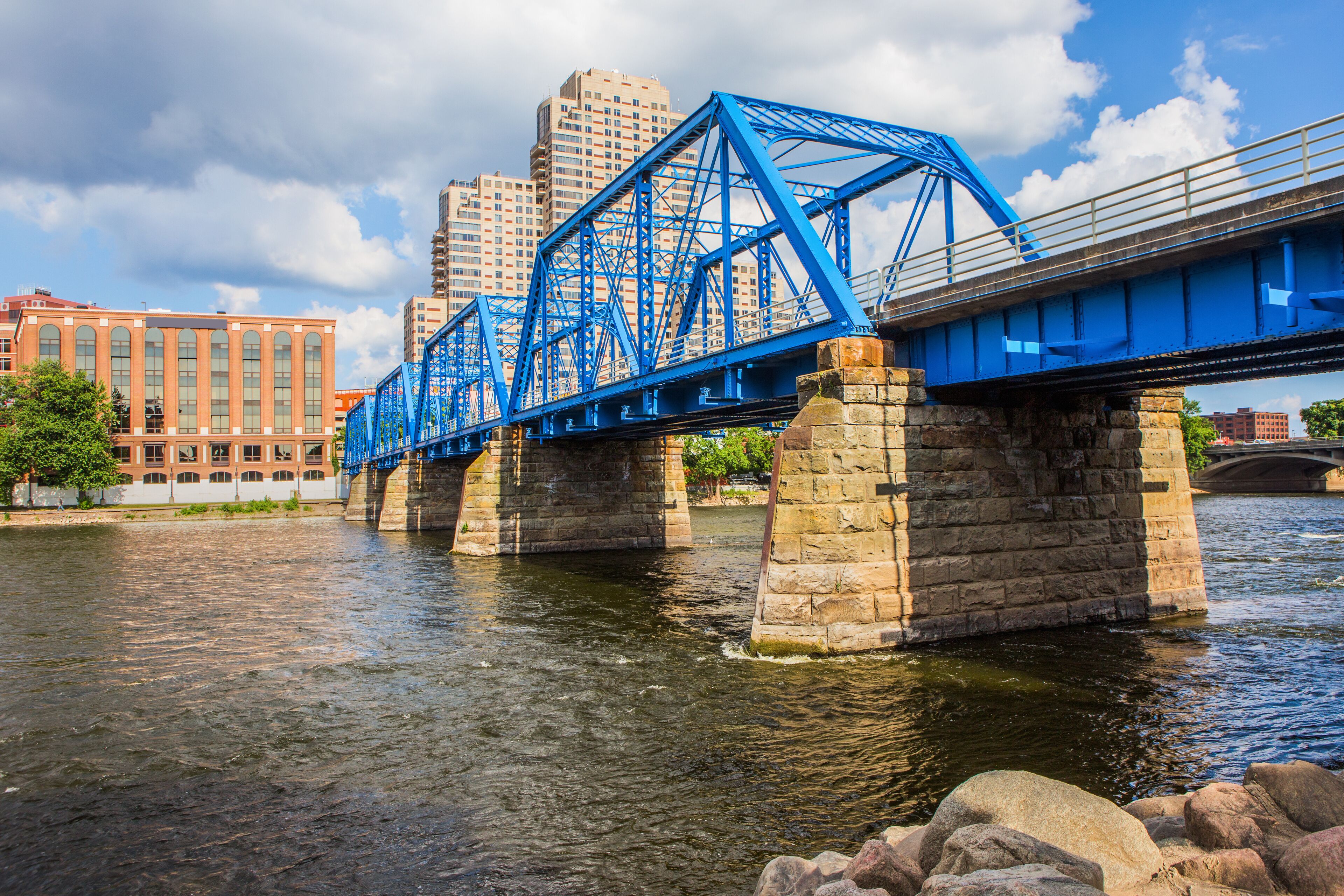 Downtown Grand Rapids Michigan view from the Grand River