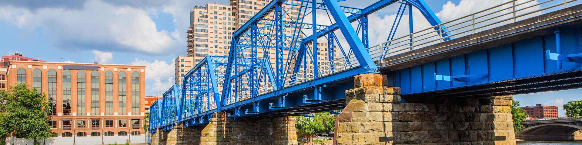 Downtown Grand Rapids Michigan view from the Grand River